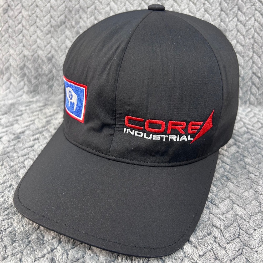 Core Industrial Mens Black Flexfit Delta Baseball Hat Wyoming Buffalo L/XL